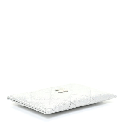 Chanel Glittered Metallic Caviar Quilted Card Holder Silver 4 of 12