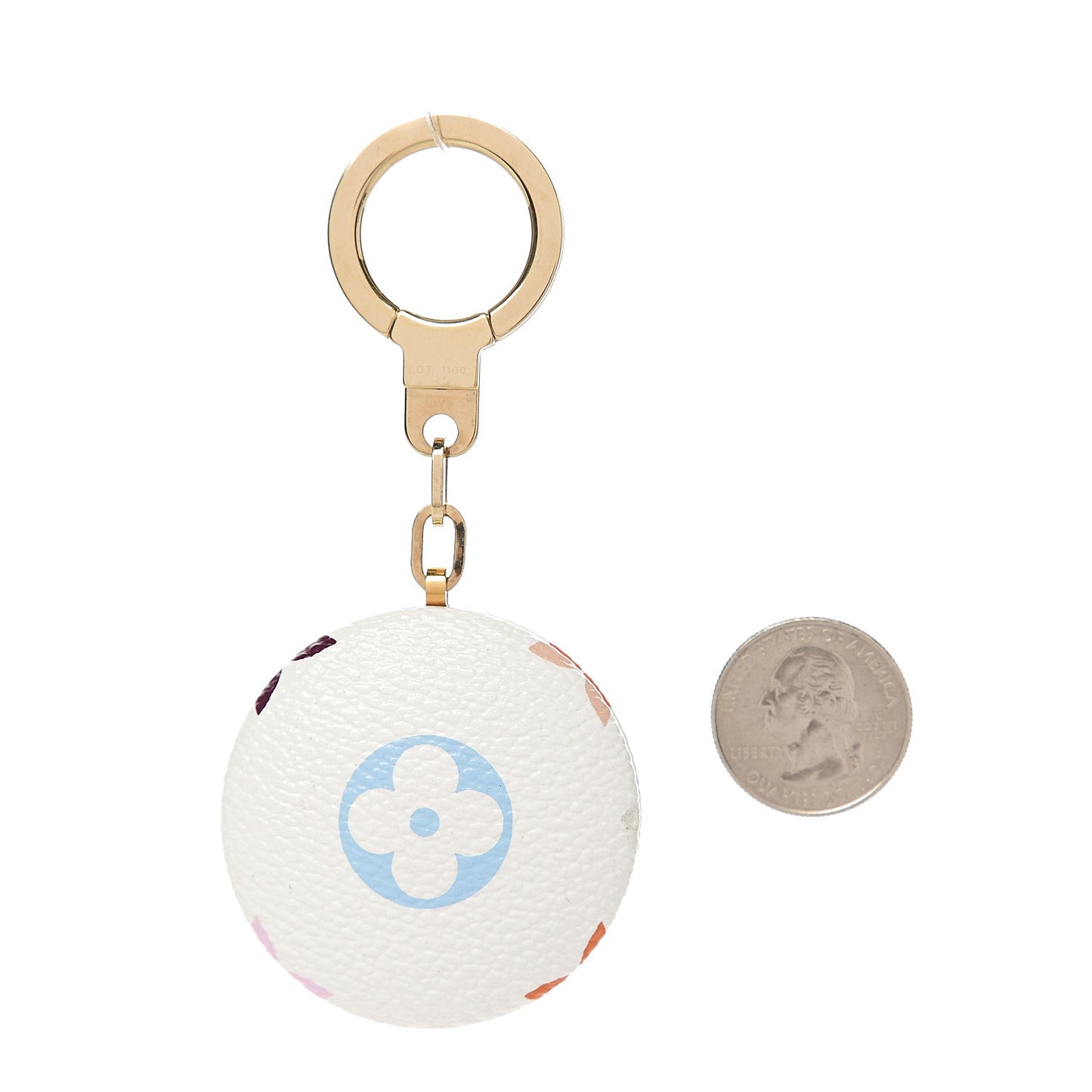 Astropille Monogram Canvas Keychain White