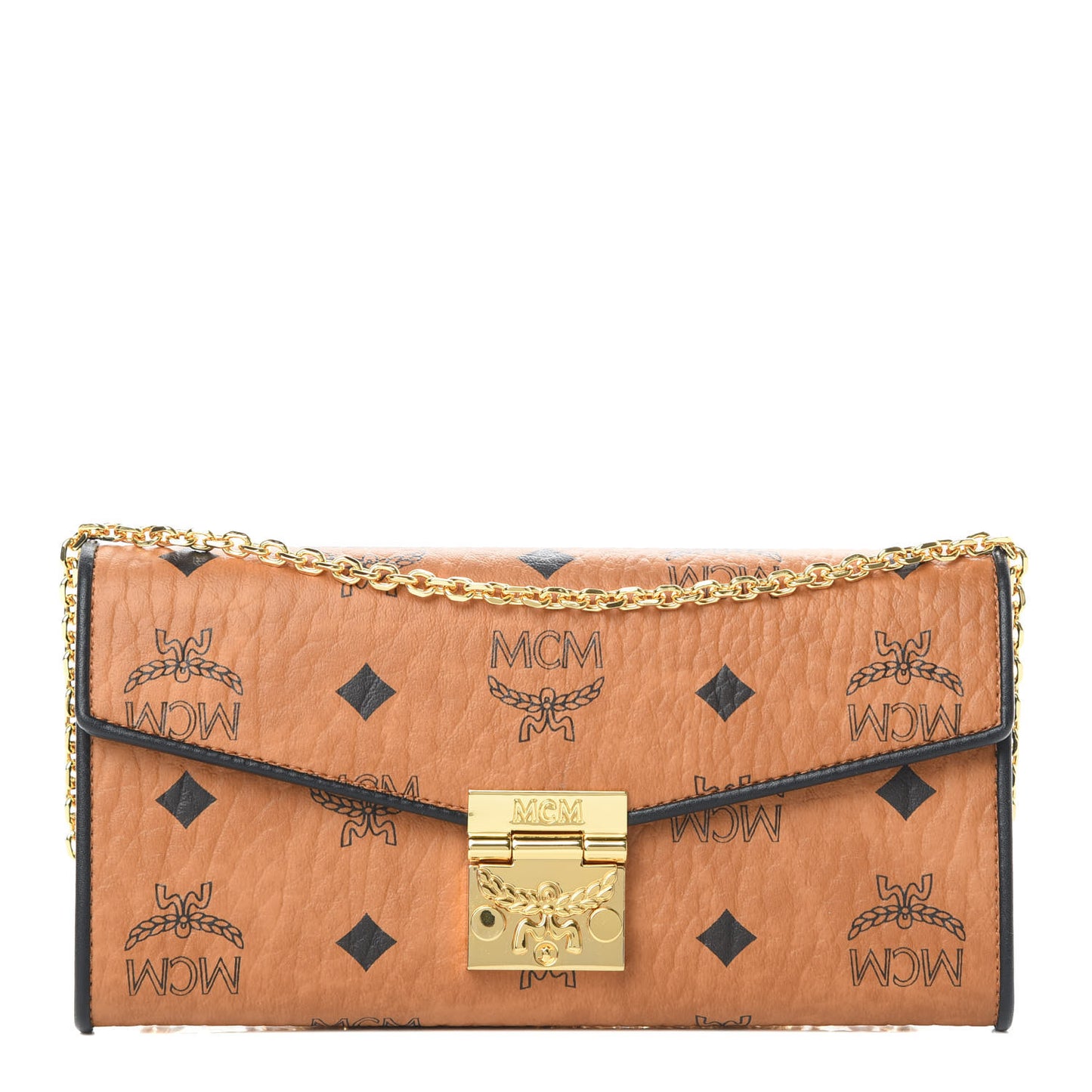 Visetos Large Patricia Wallet On Chain Cognac