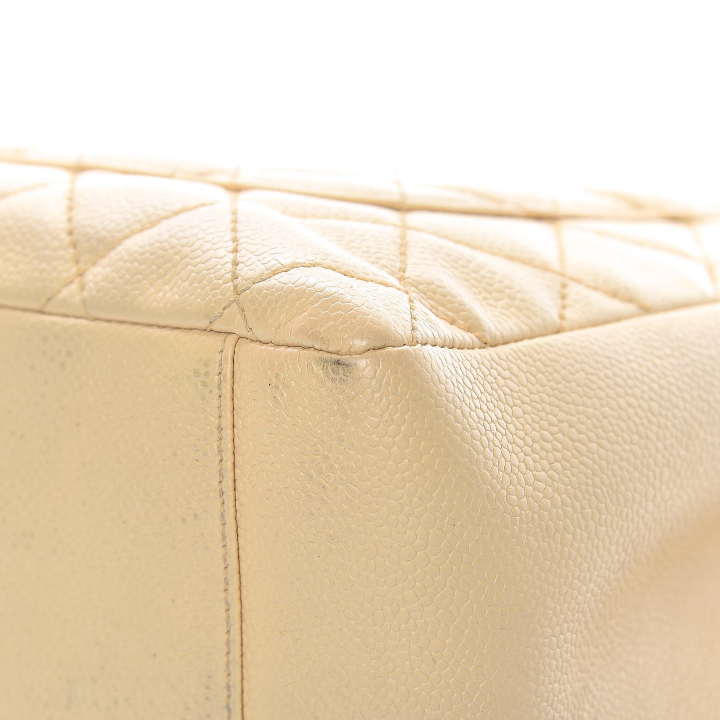 Caviar Quilted Grand Shopping Tote GST Beige