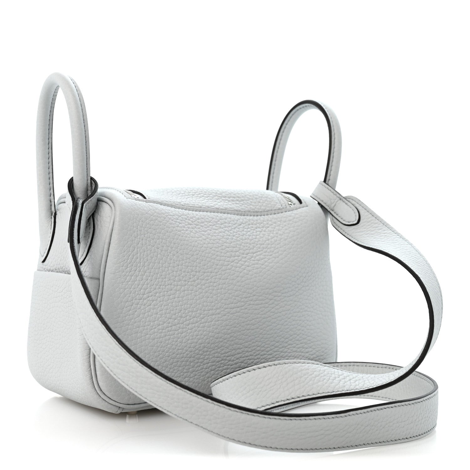 Hermes Taurillon Clemence Mini Lindy 20 Bleu Pale 2 of 9