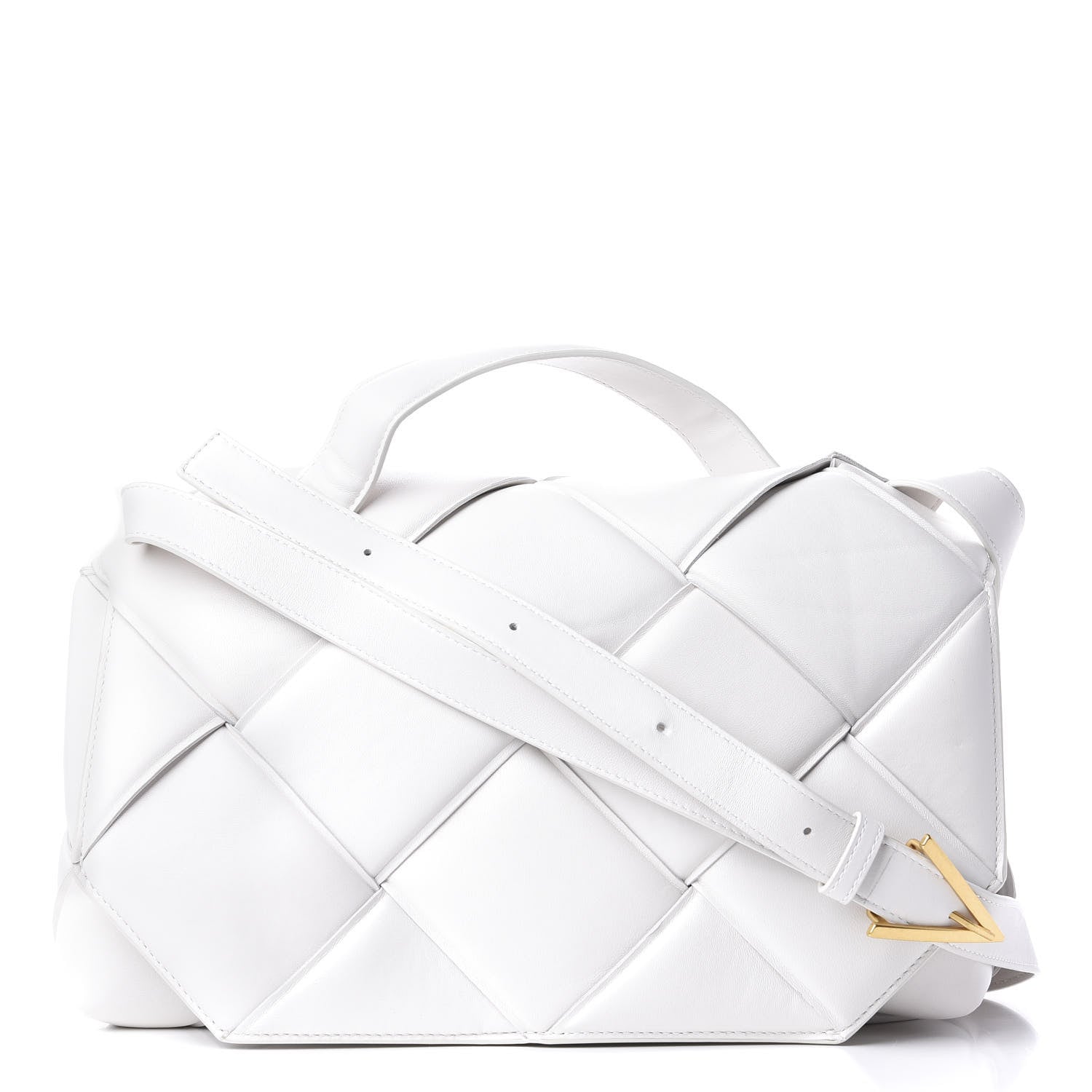 Bottega Veneta Nappa Intreccio Padded Top Handle Shoulder Bag White 1 of 11