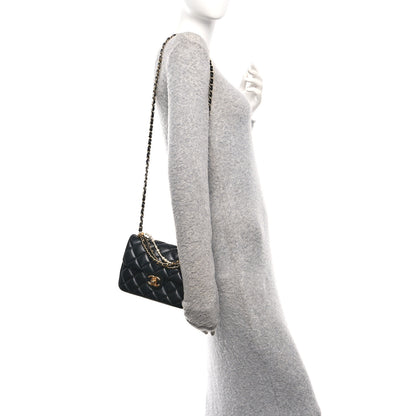 Chanel Shiny Lambskin Quilted Pearl Twist Mini Square Flap Black 2 of 10
