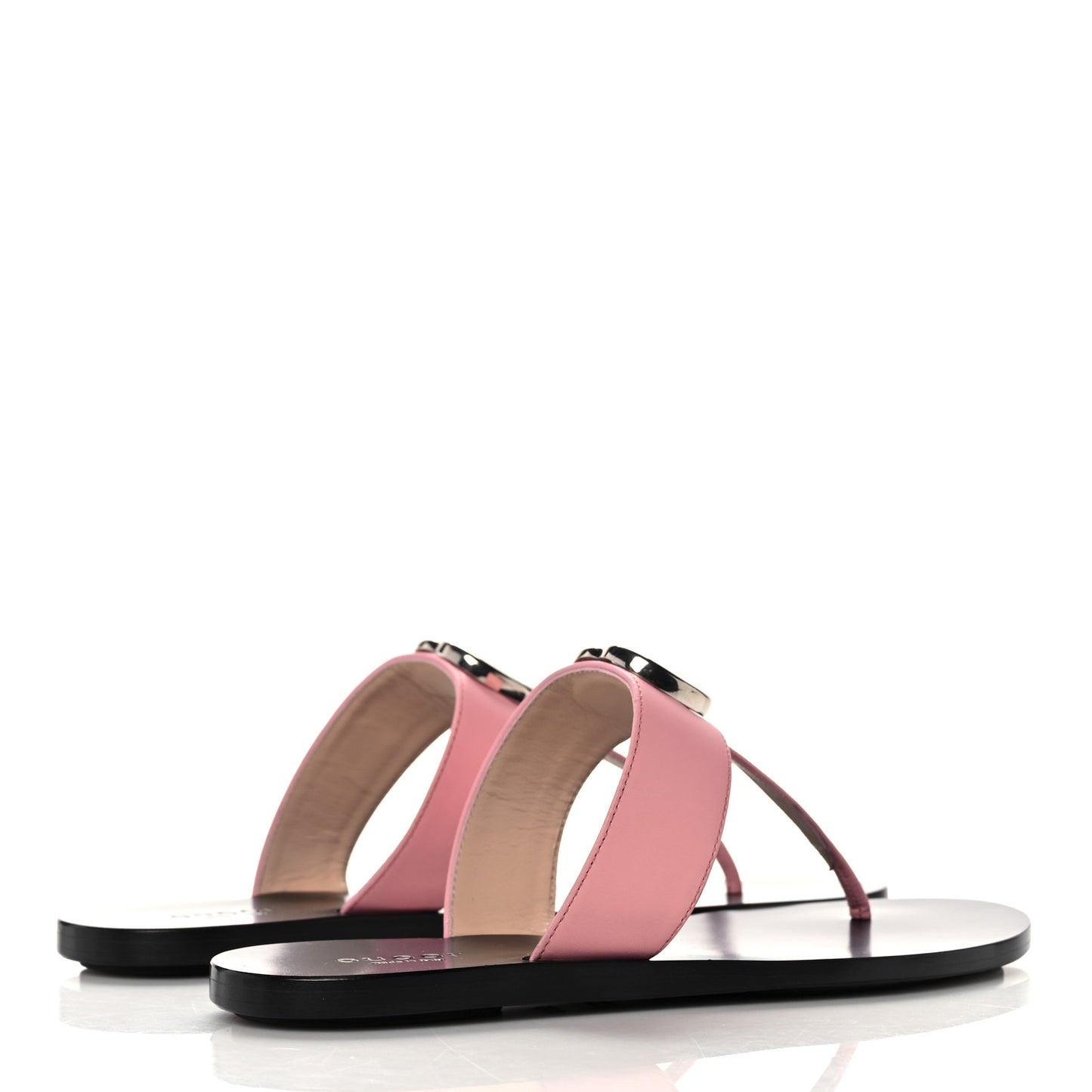 Calfskin GG Marmont Thong Sandals 35.5 Wild Rose