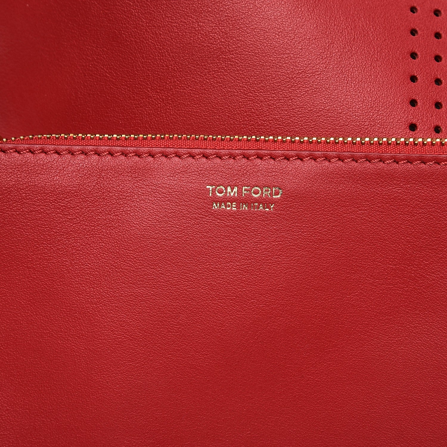 Tom Ford Calfskin Perforated Logo Tote Red 7 of 13