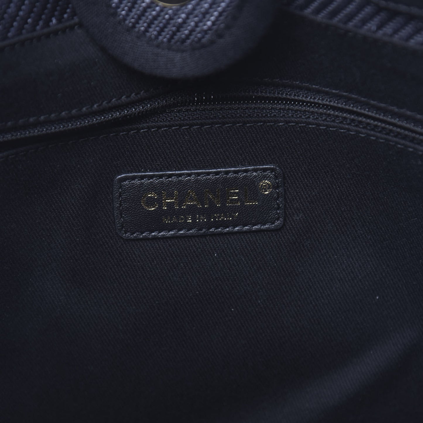 Mixed Fibers Calfskin Small Deauville Tote Black