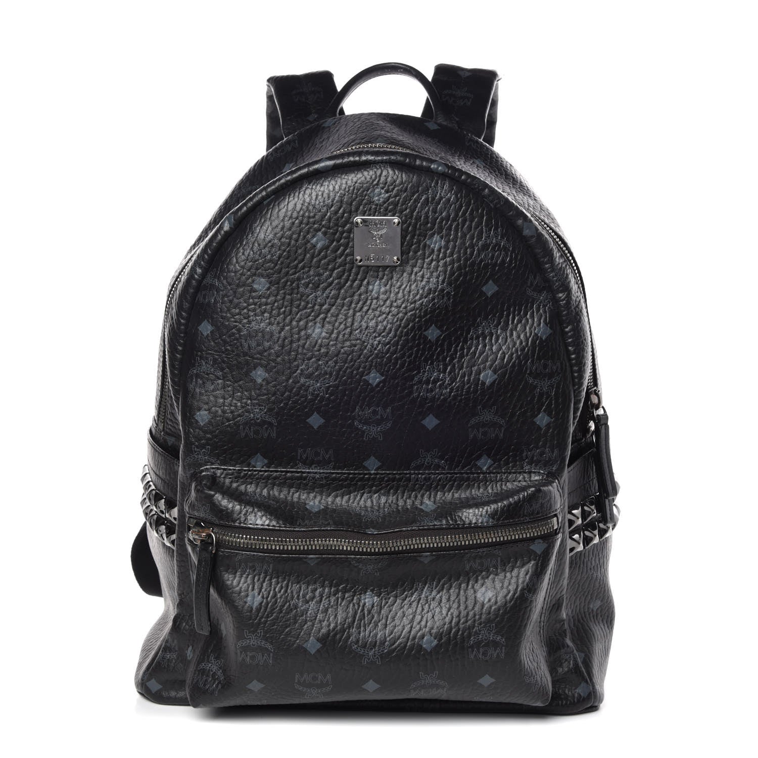 MCM Visetos Medium Side Studs Stark Backpack Black 1 of 12