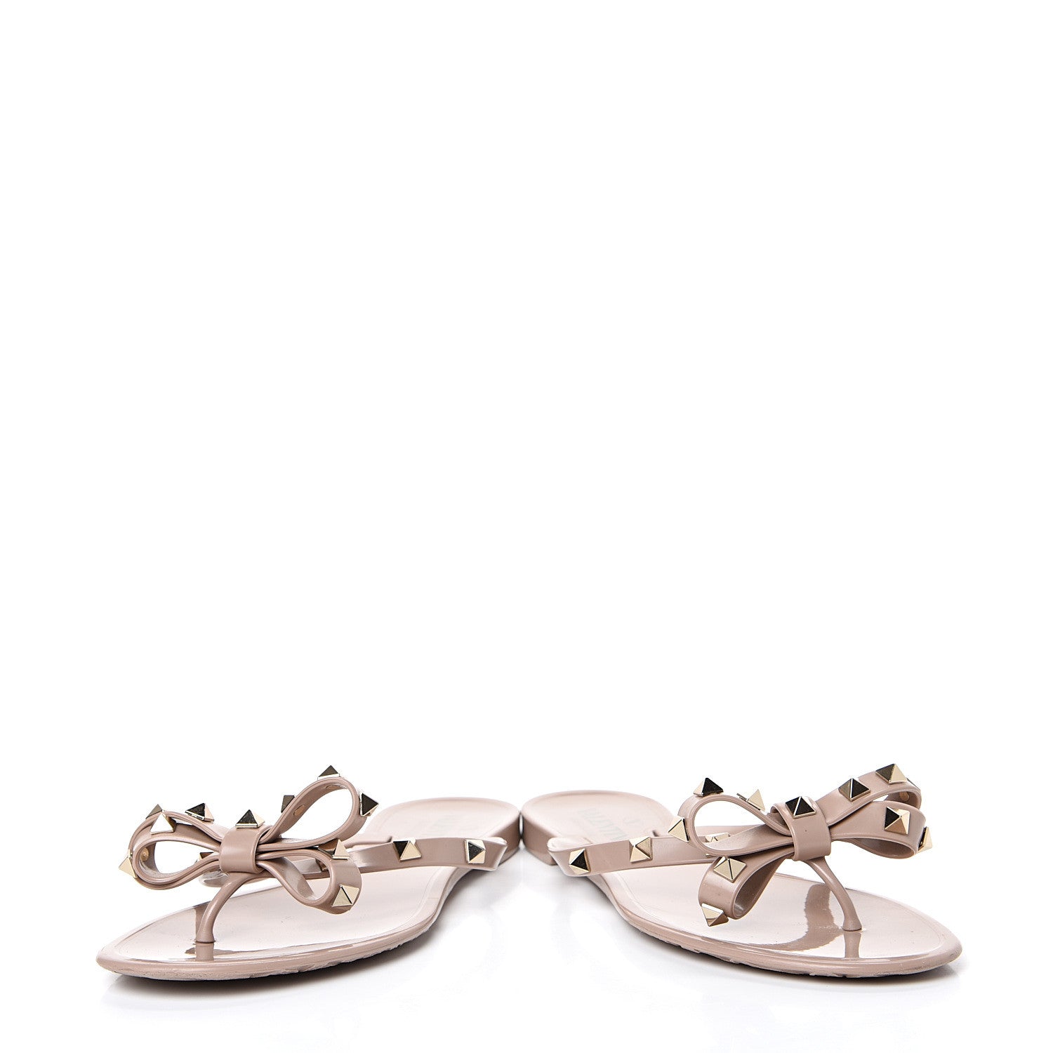 Valentino Garavani PVC Jelly Rockstud Bow Thong Sandals 36 Poudre 6 of 11