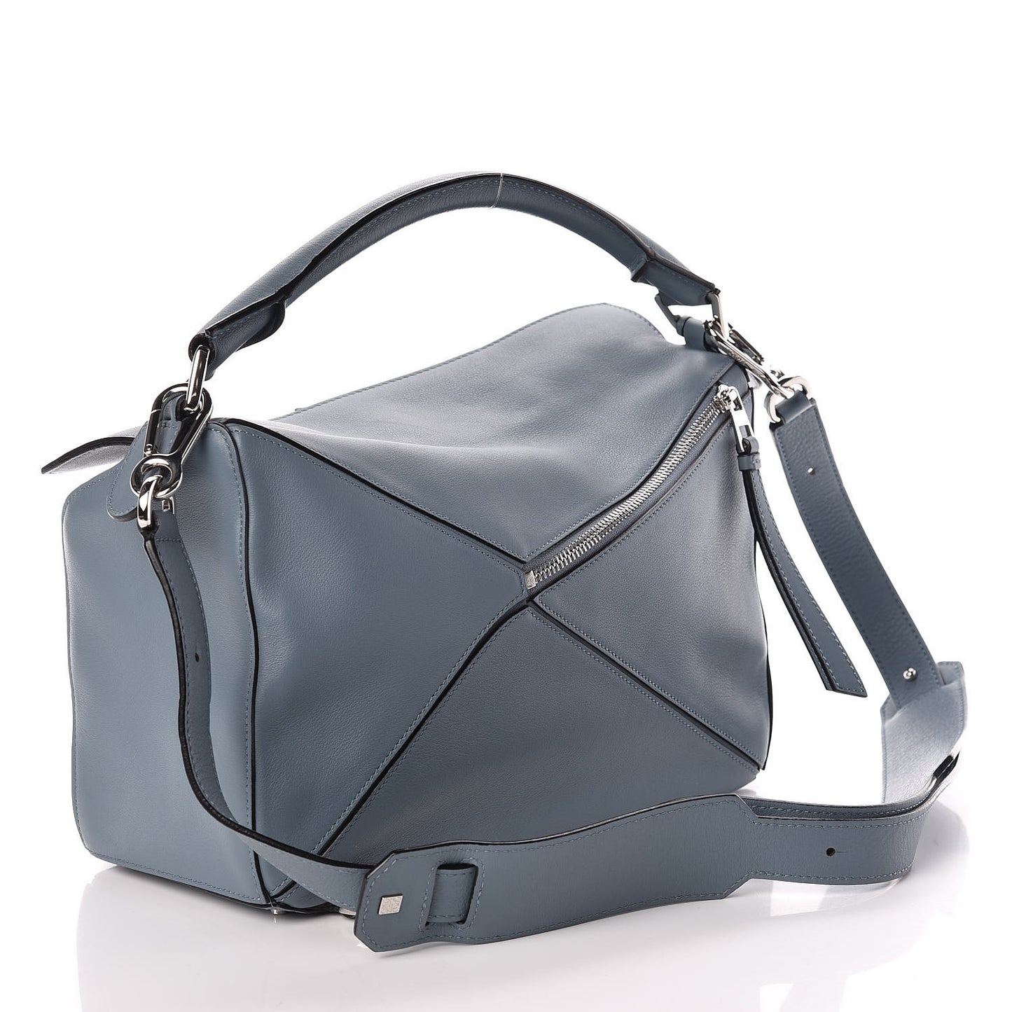 Calfskin Puzzle Bag Stone Blue