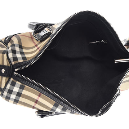 Burberry House Check Studded Satchel Black 5 of 13