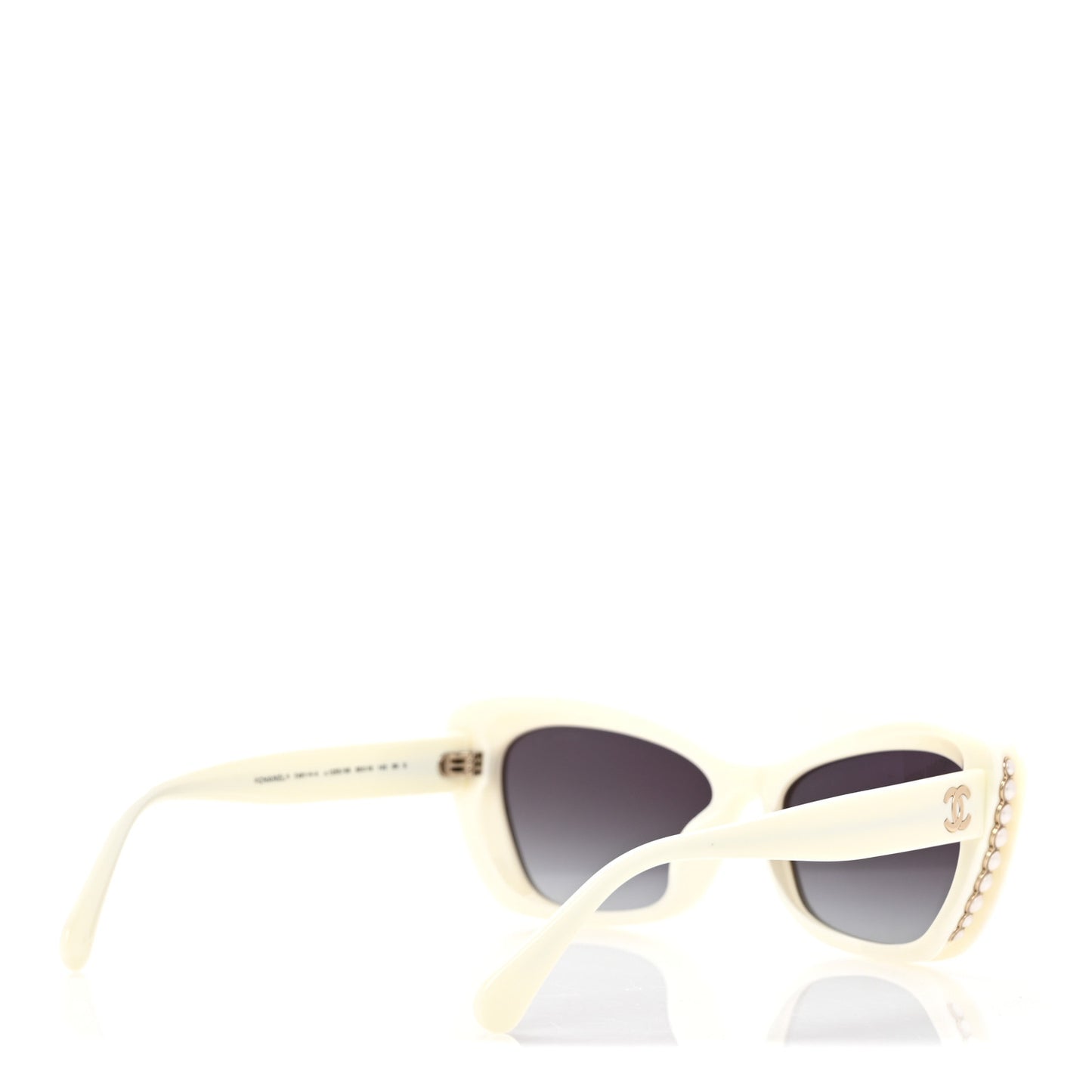Acetate Pearl Cat Eye CC Sunglasses 5481-H-A White