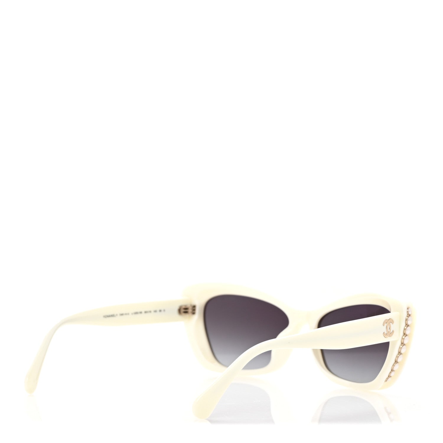 Chanel Acetate Pearl Cat Eye CC Sunglasses 5481-H-A White 4 of 8