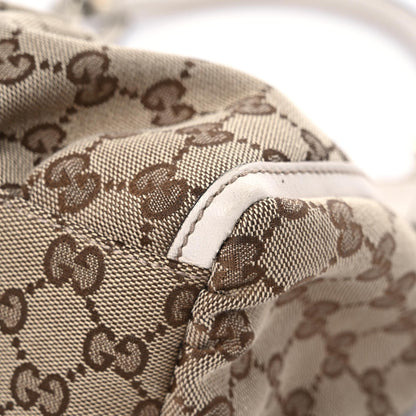 Gucci Monogram Medium D Gold Ring Hobo White 6 of 17