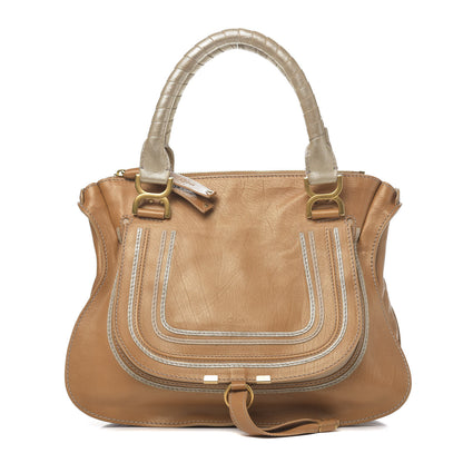 Chloe Metallic Calfskin Medium Marcie Satchel Brown 1 of 11