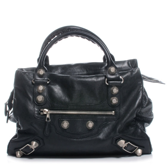 Agneau Giant 21 Silver Hardware Mid Day Black
