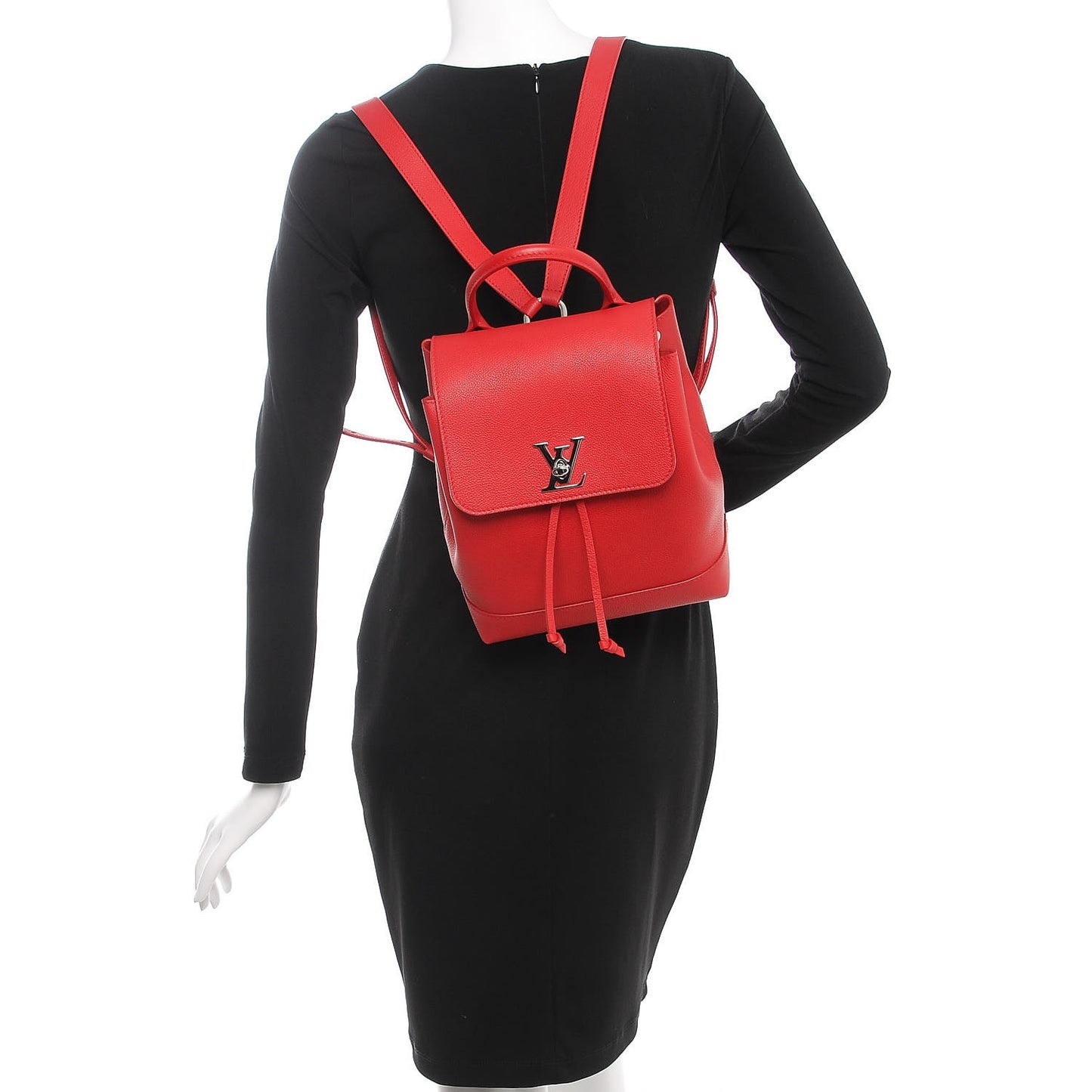 Soft Calfskin Lockme Backpack Rubis