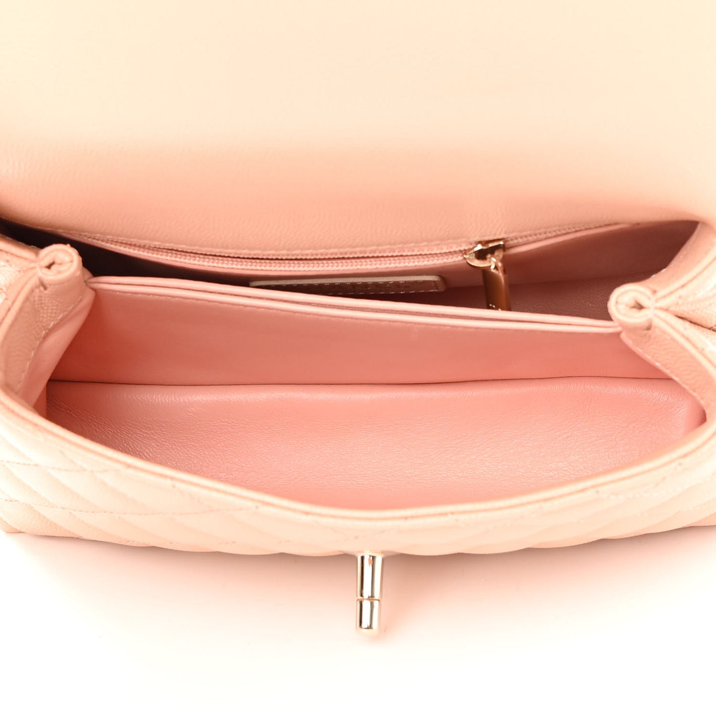 Caviar Quilted Mini Coco Handle Flap Light Pink