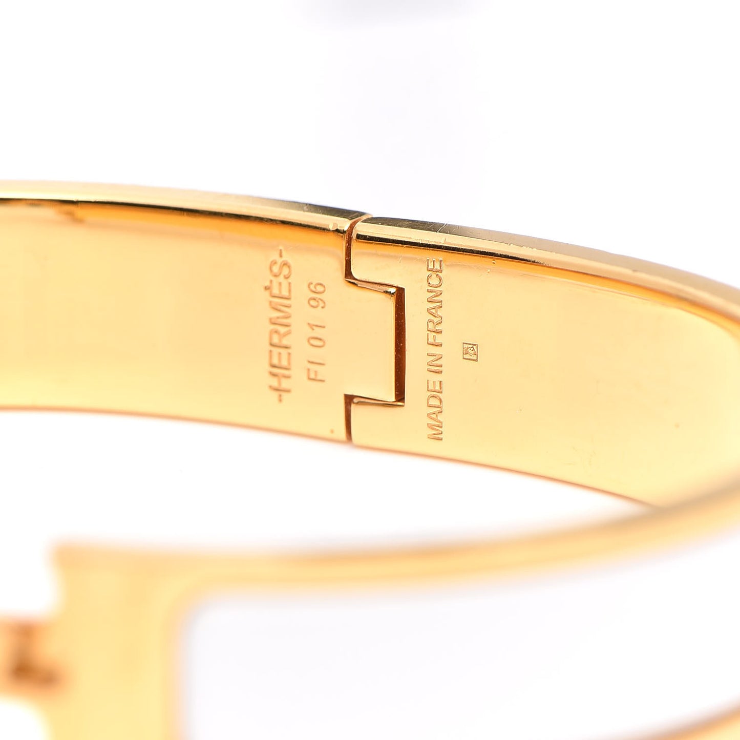 Enamel Narrow Clic Clac H Bracelet GM White