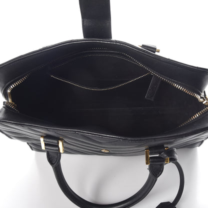 Saint Laurent Calfskin Matelasse Chevron Small Monogram Cabas Black 7 of 8