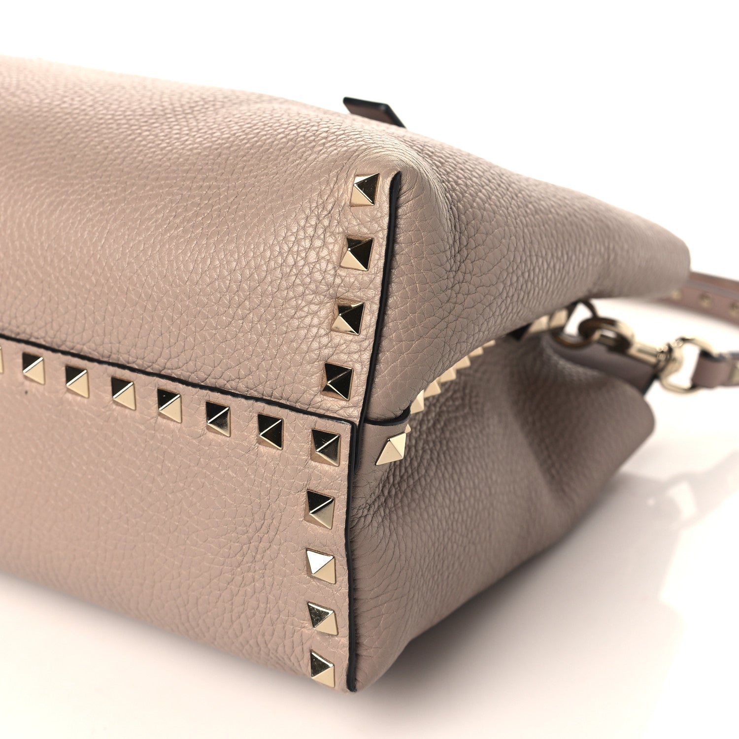 Valentino Garavani Pebbled Calfskin Small Rockstud Double Handle Bag Poudre 8 of 8