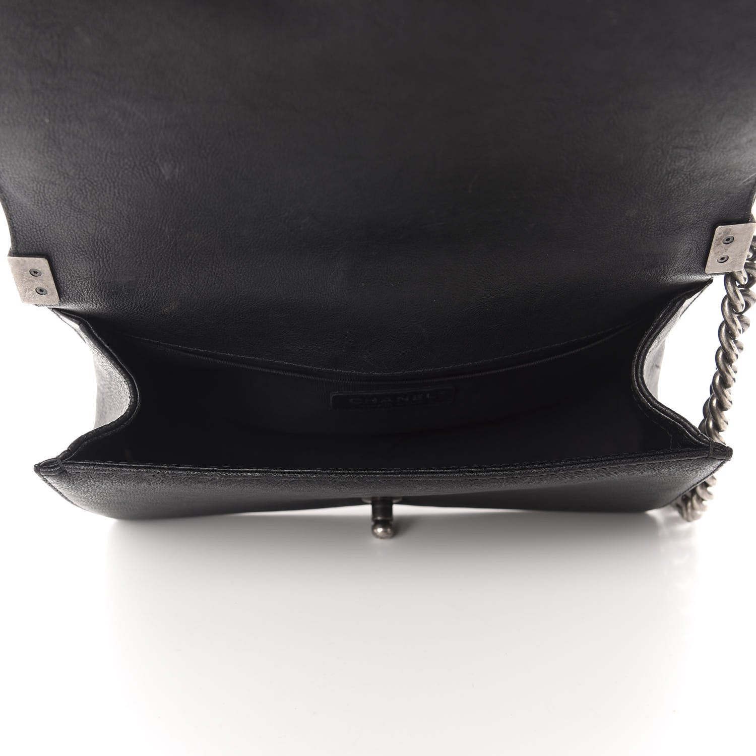 Chanel Calfskin Quilted Medium Boy Top Handle Flap Black 5 of 11