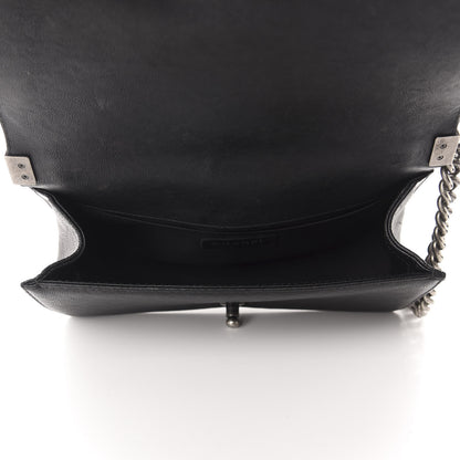 Chanel Calfskin Quilted Medium Boy Top Handle Flap Black 5 of 11