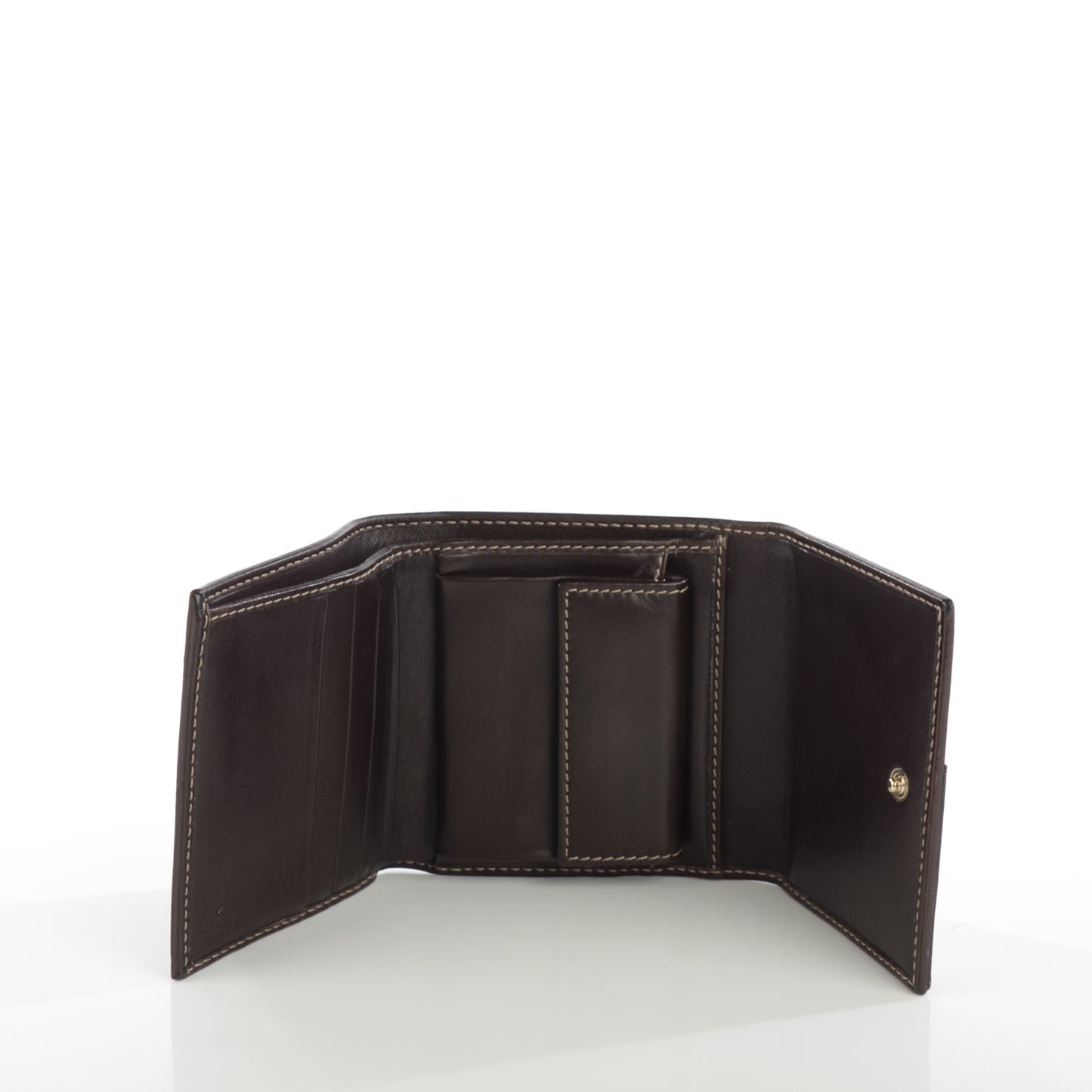 Monogram Britt Tri Fold Wallet Dark Brown