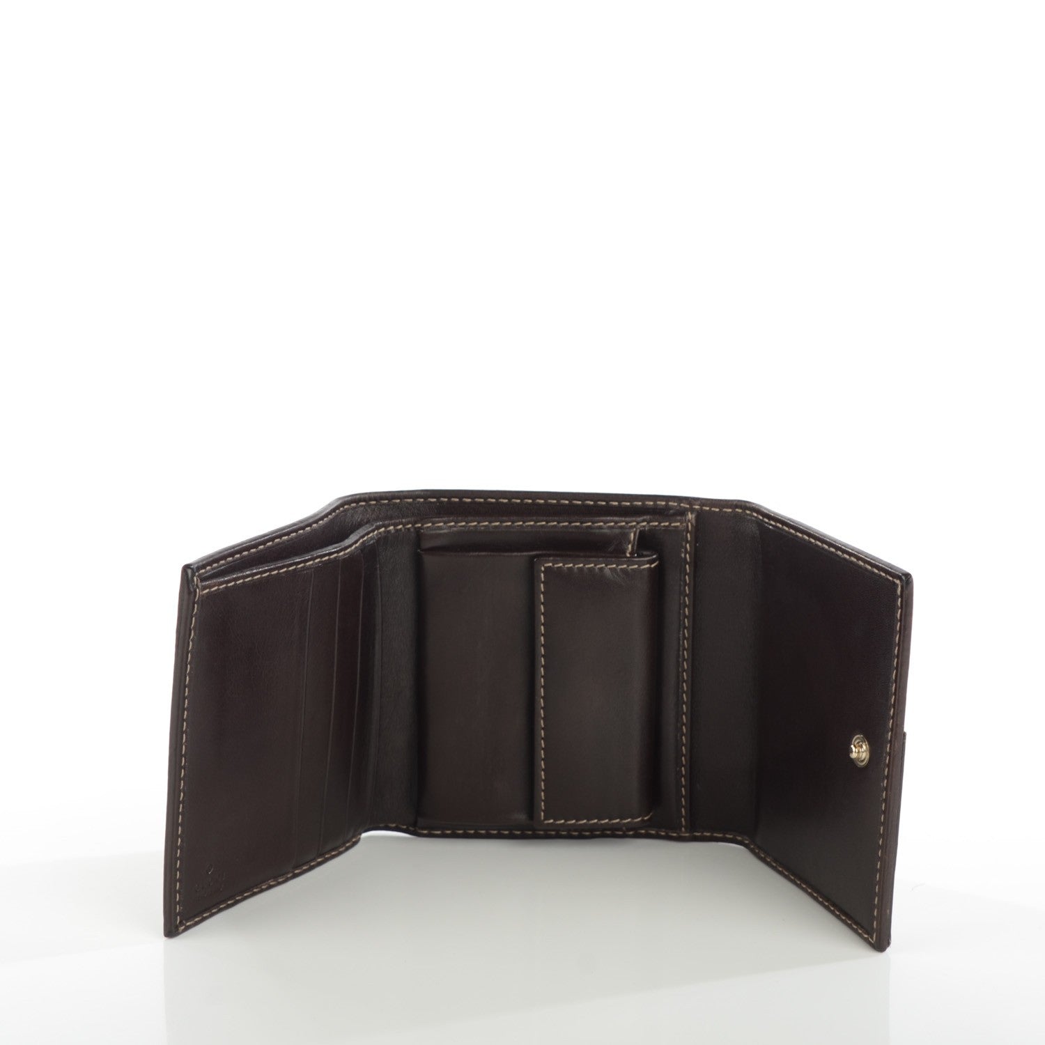 Gucci Monogram Britt Tri Fold Wallet Dark Brown 5 of 7