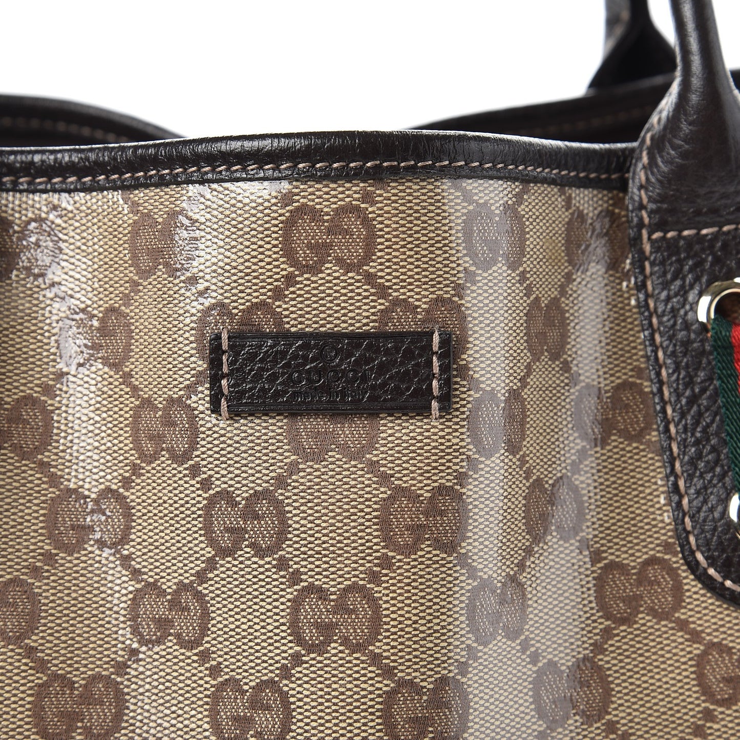 Crystal Monogram Medium Princy Tote Dark Brown