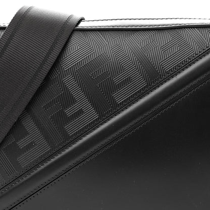 Fendi Glazed Fabric Vitello Liberty FF 1974 Diagonal Medium Camera Case Black 8 of 10