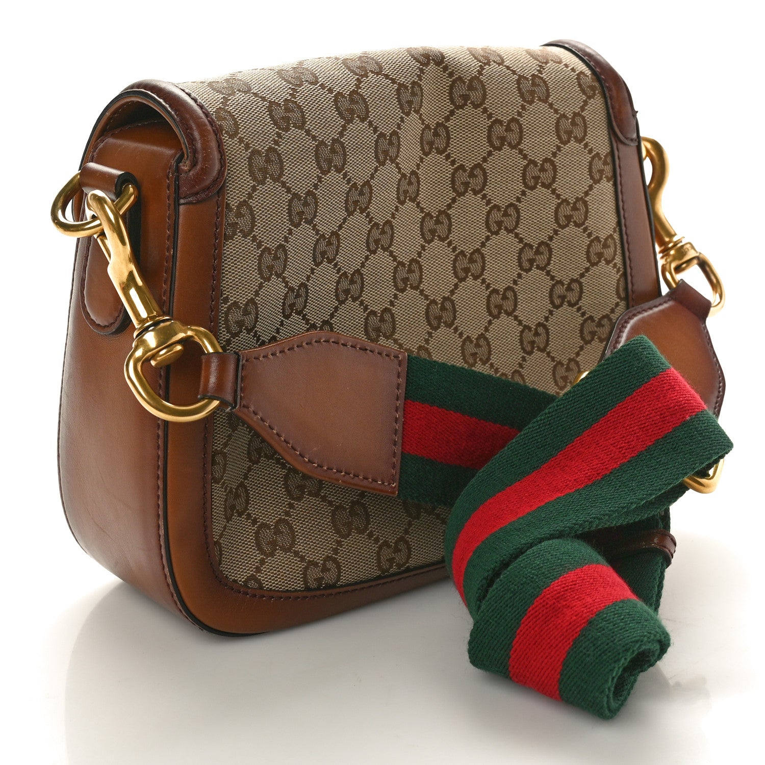 Gucci Monogram Medium Lady Web Shoulder Bag Beige Cuir 3 of 13