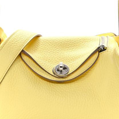 Hermes Taurillon Clemence Mini Lindy 20 Limoncello 8 of 10