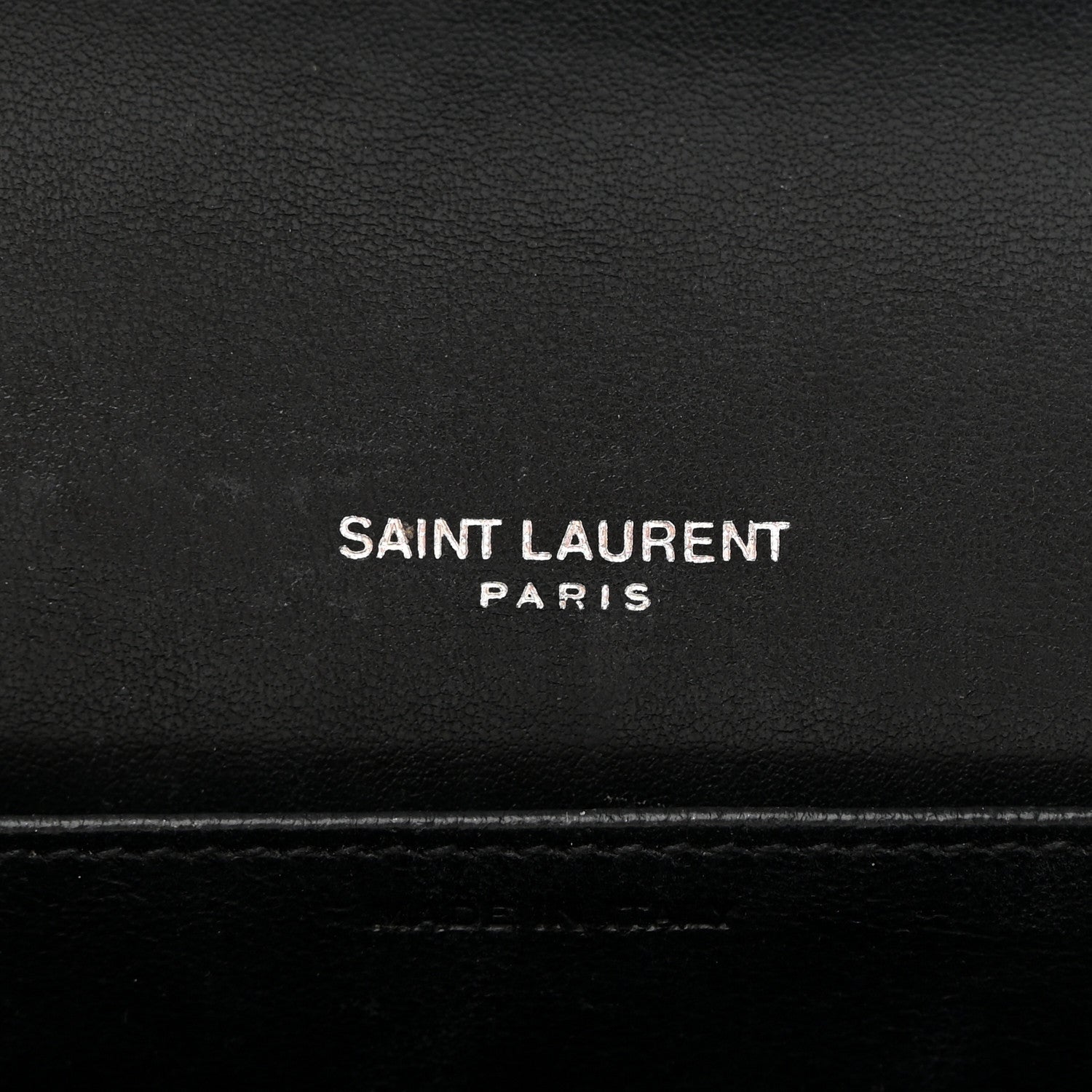 Saint Laurent Calfskin Crocodile Embossed Monogram Uptown Chain Wallet Black 6 of 14