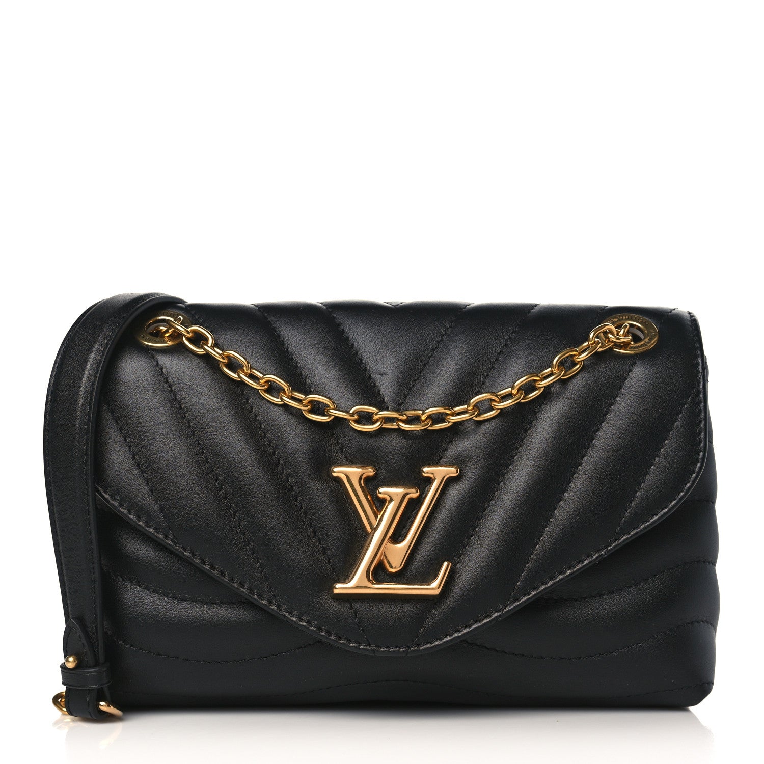 Louis Vuitton Calfskin LV New Wave Chain Bag Black 1 of 8