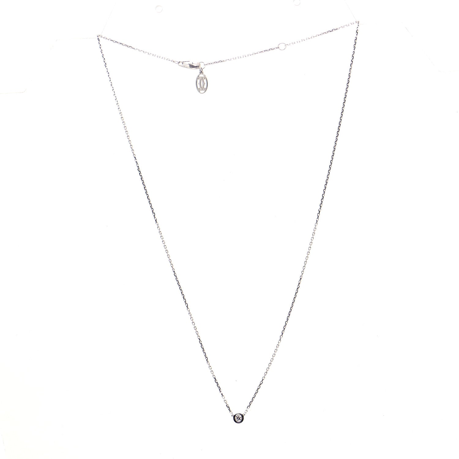 Cartier 18K White Gold Diamond XS D'Amour Pendant Necklace 3 of 6
