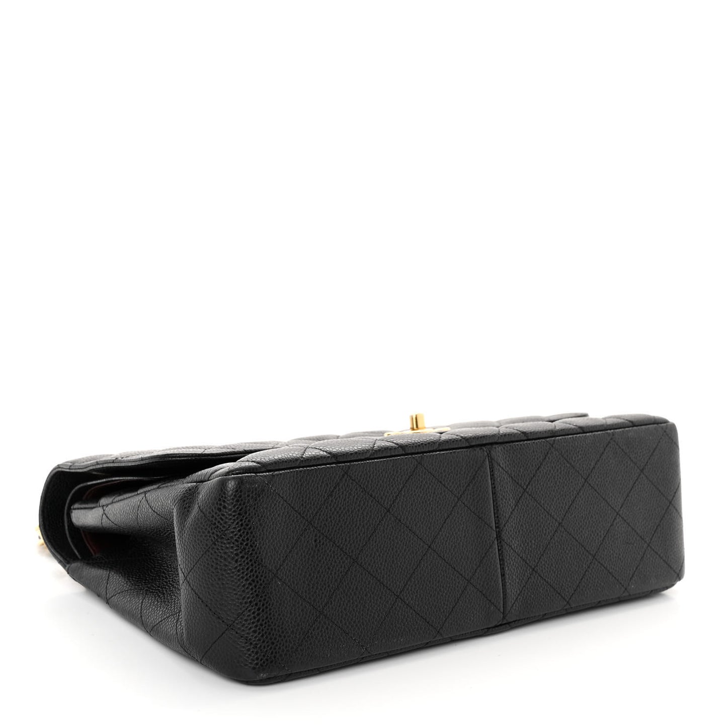 Caviar Quilted Jumbo Double Flap Black