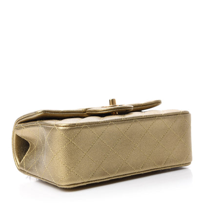 Chanel Metallic Caviar Quilted Mini Top Handle Rectangular Flap Gold 4 of 11
