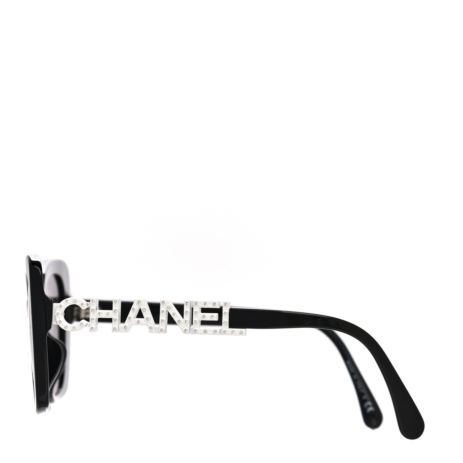 Chanel Acetate Strass Square Sunglasses 5422-B-A Black White 3 of 11