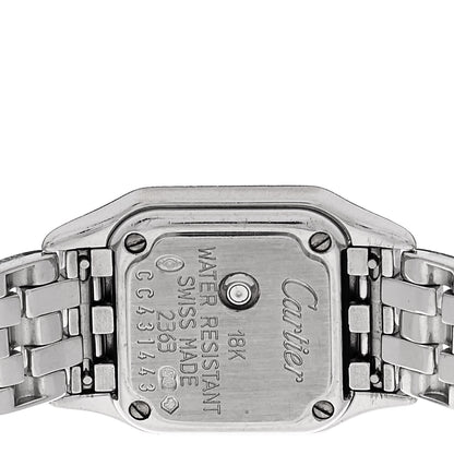 Cartier 18K White Gold Diamond Bezel 17mm Double Row Panthere Quartz Watch 4 of 5