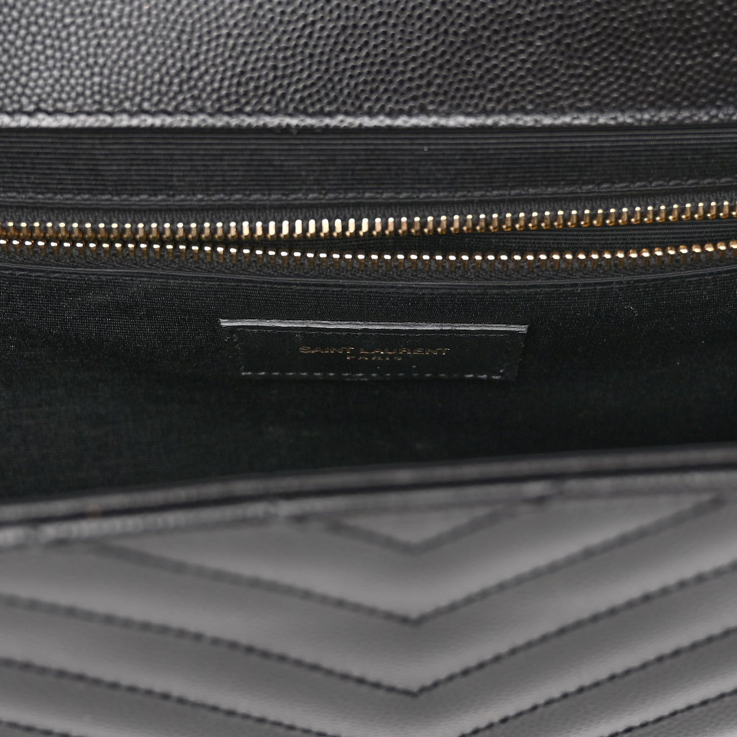 Grain De Poudre Matelasse Chevron Large Monogram Satchel Black