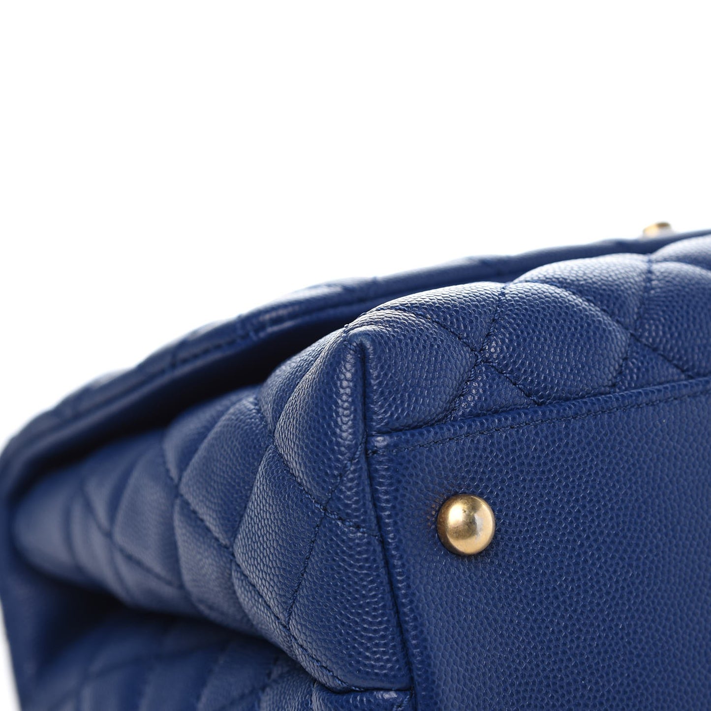 Caviar Elaphe Quilted Small Coco Handle Flap Dark Blue