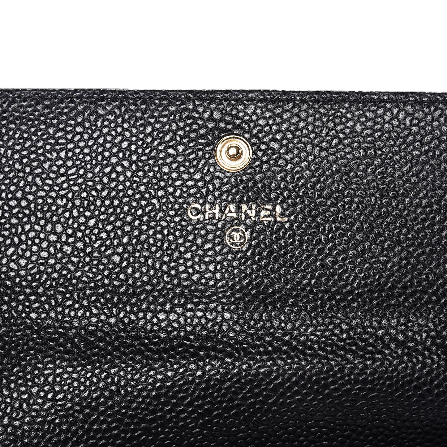 Caviar Quilted Large Gusset Flap Wallet Black