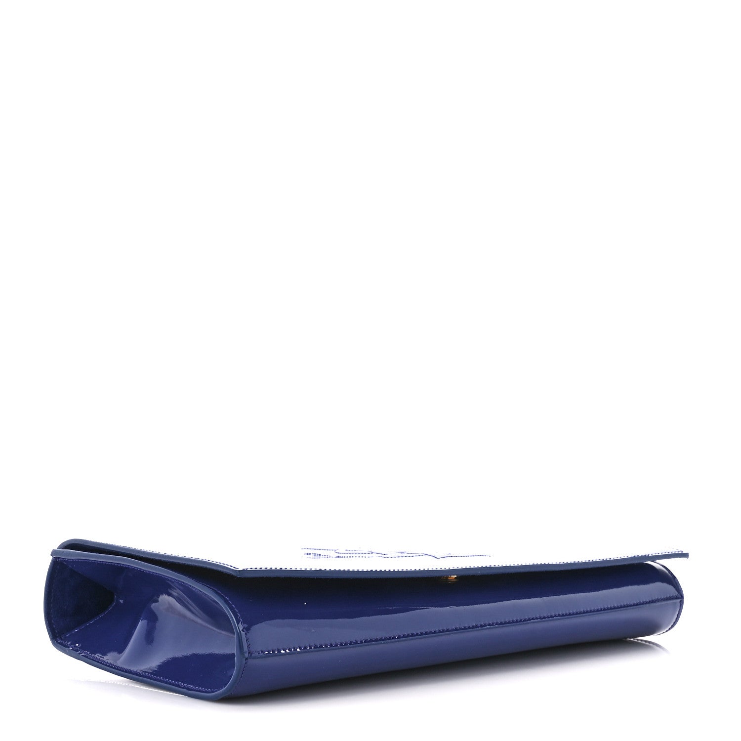 Saint Laurent Patent Calfskin Monogram Large Belle De Jour Clutch Royal Blue 4 of 10