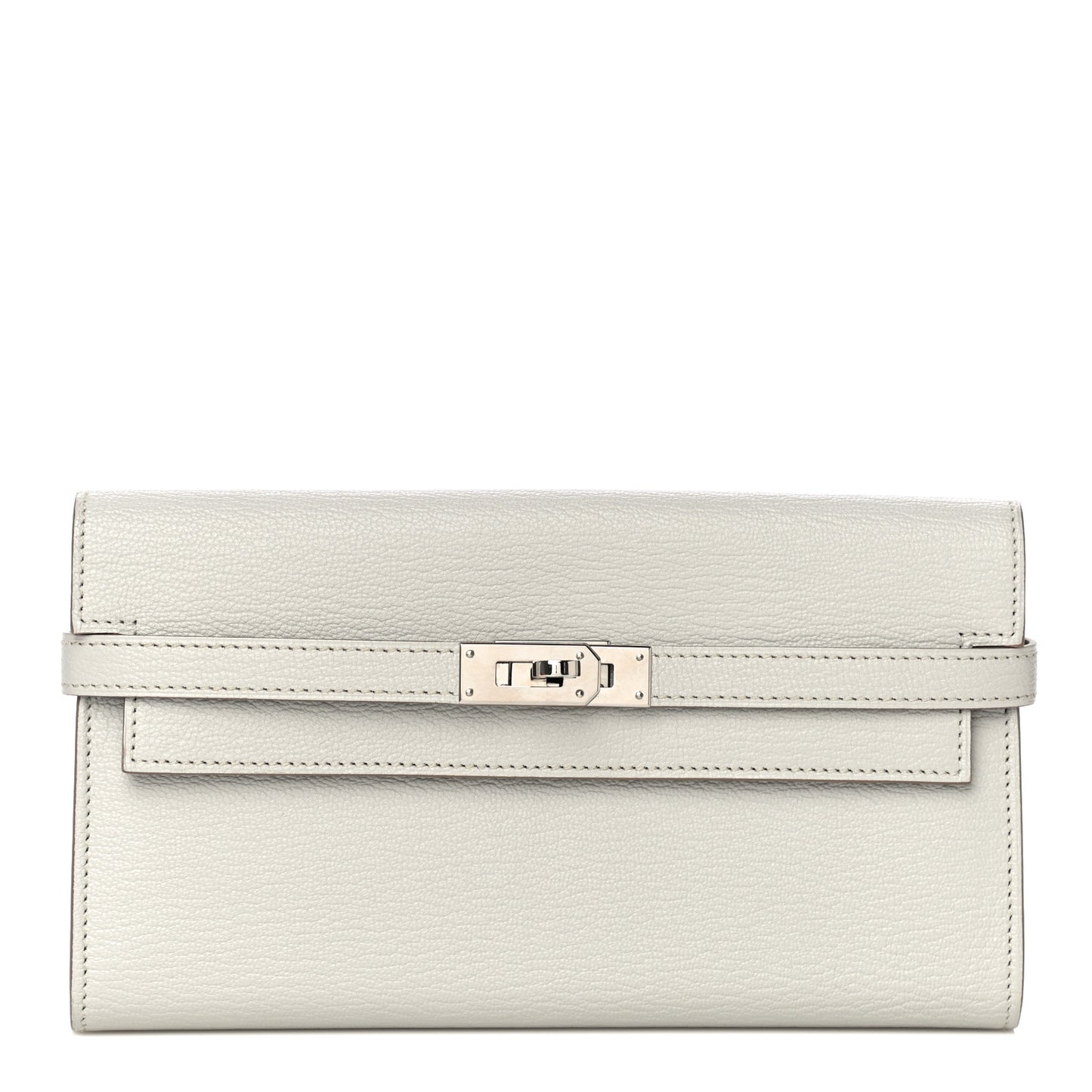 Chevre Mysore Kelly Longue Wallet Gris Perle