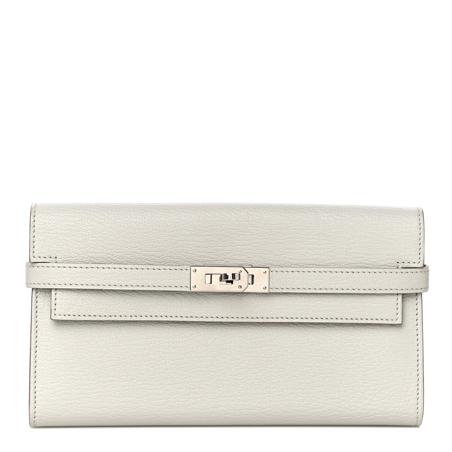 Hermes Chevre Mysore Kelly Longue Wallet Gris Perle 1 of 16