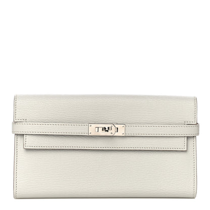 Hermes Chevre Mysore Kelly Longue Wallet Gris Perle 1 of 16
