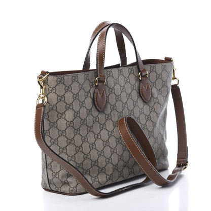Gucci Soft GG Supreme Monogram Small Crossbody Tote Beige Cuir 2 of 9