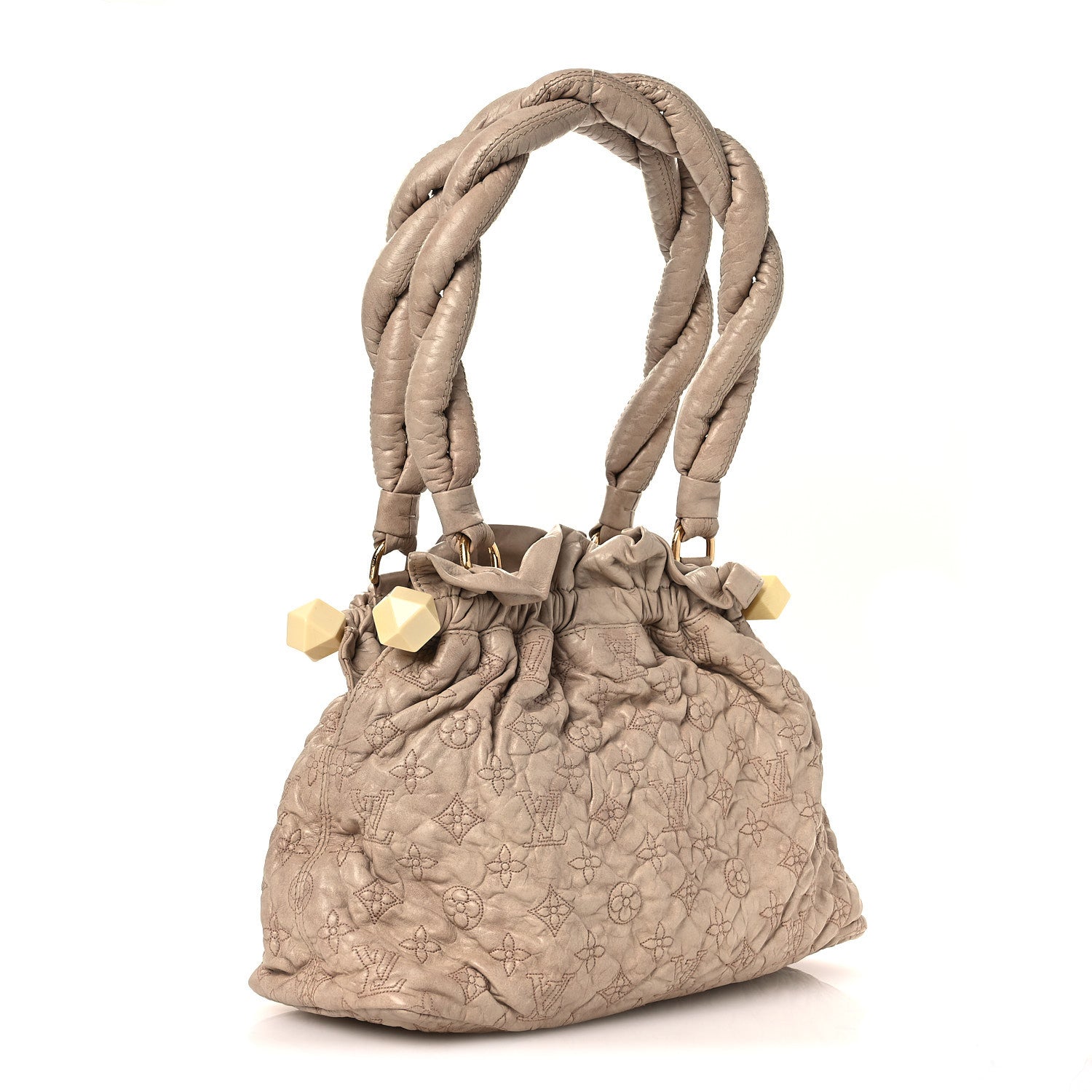 FASHIONPHILE Lambskin Olympe Stratus PM Ecru 3 of 10