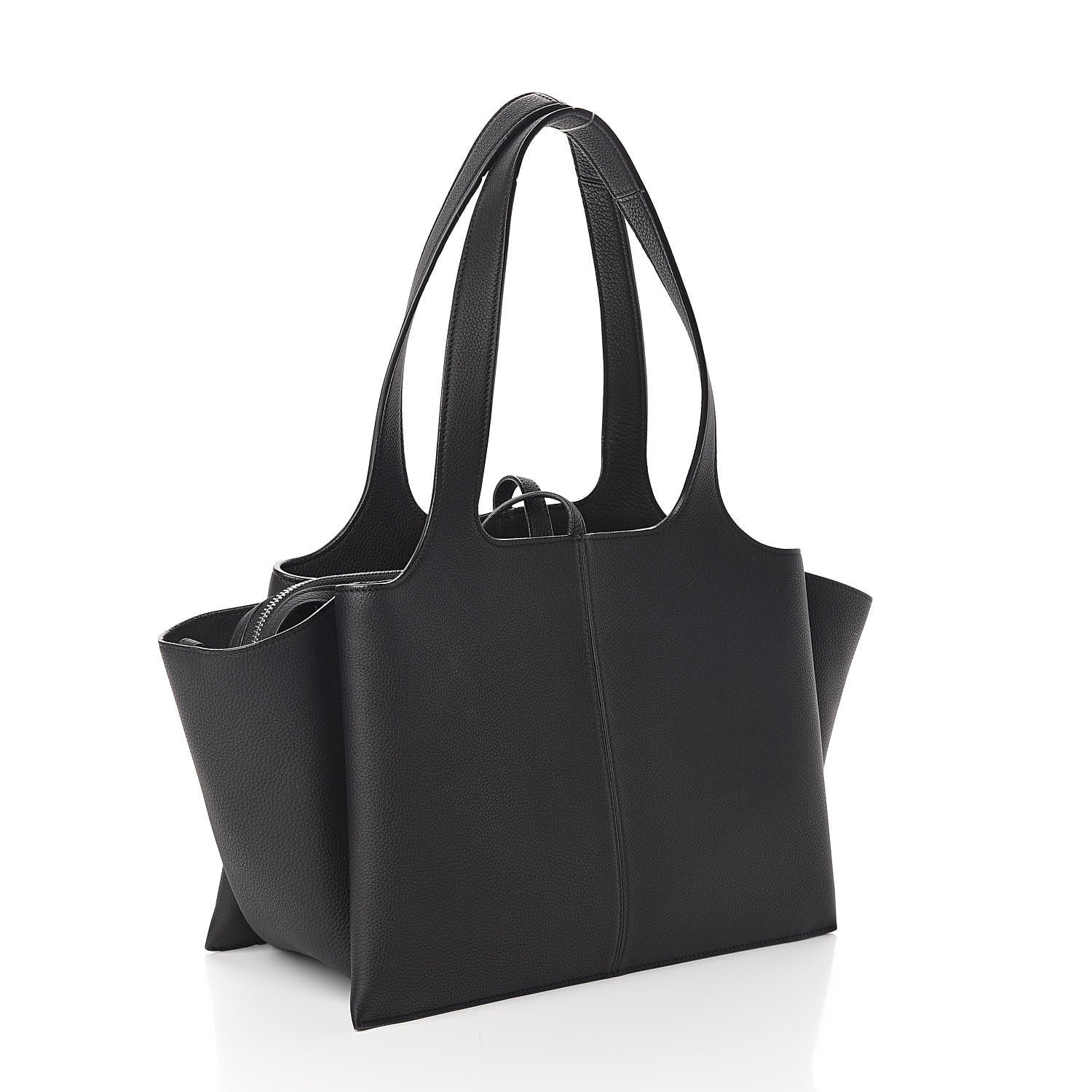 Celine Baby Grained Calfskin Small Tri-Fold Bag Black 3 of 9