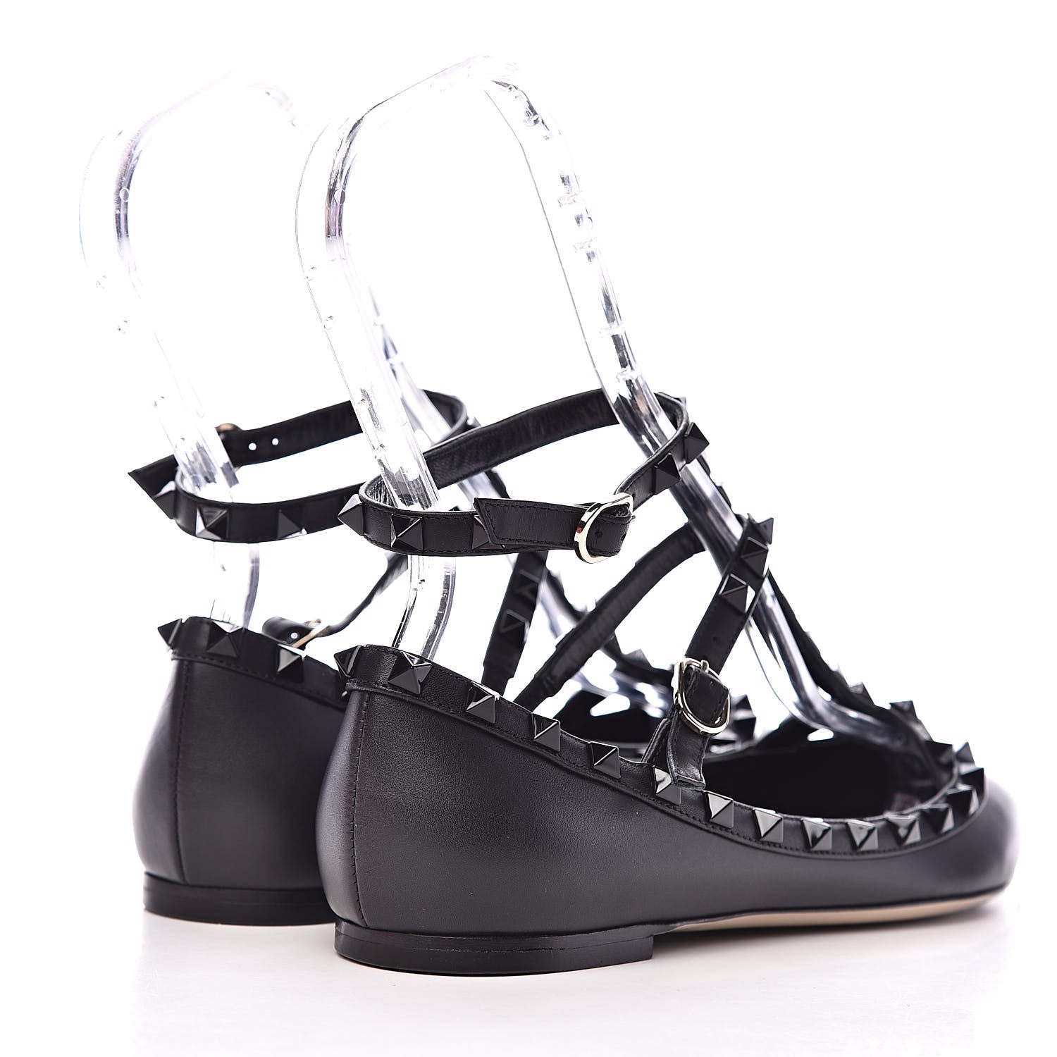 Valentino Garavani Nappa Rockstud Cage Ballerina Flats 38 Black 4 of 10